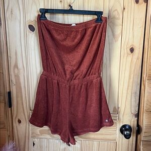 Roxy Terry Cloth Rust Romper